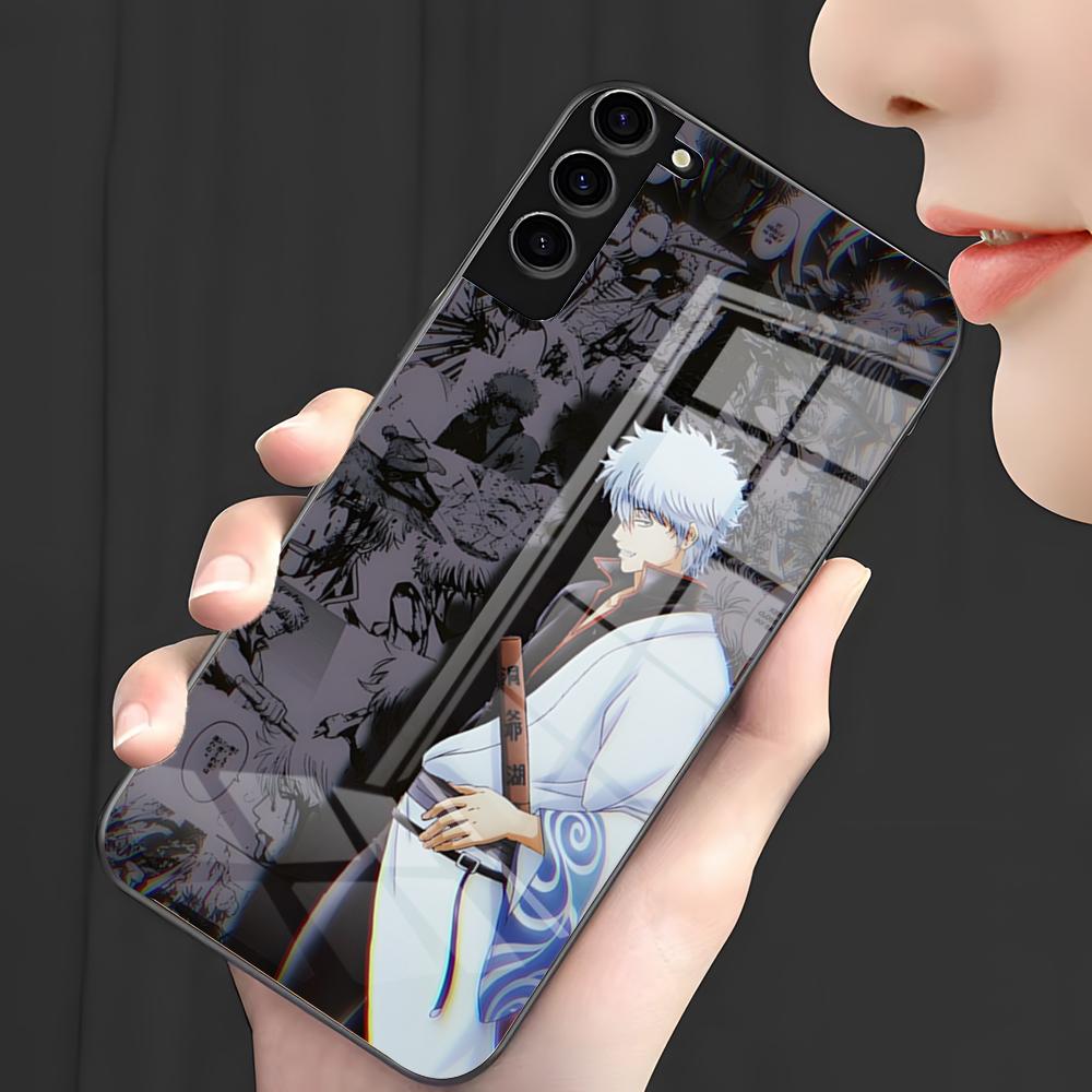 Чехол для телефона аниме G-Gintama для Samsung A25 A13 A33 5G A54 A36 A35 A56 A52 A14 Ударопрочный стеклянный чехол