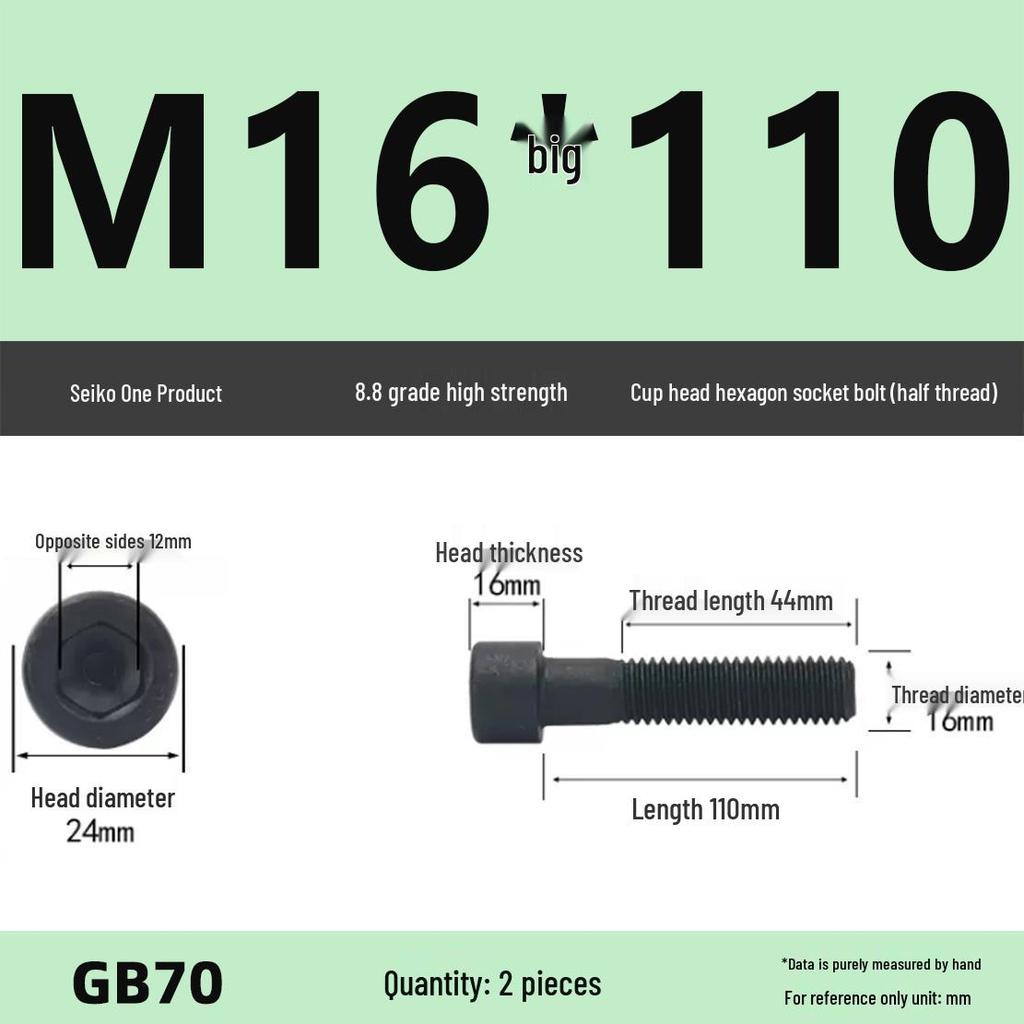 8.8 High-Strength Socket Head Cap Screw Bolt (M4-M16)