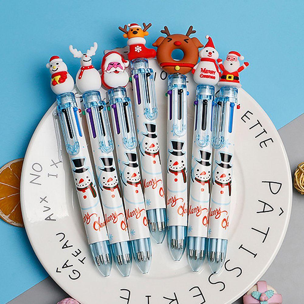 Decor Deer Elementary School Xmas Tree Christmas Ballpoint Pen Santa Claus Stationery Six Color Pen