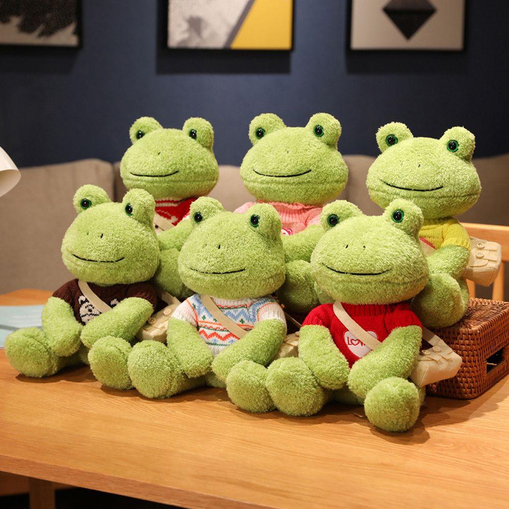 Soft Toy Cartoon Doll Stuffed Animals Sweater Frog Doll Frog Stuffed Toy Dressing Frog Plush Toy