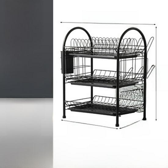 Многофункциональная кухонная стойка для хранения тарелок и мисок со сливом