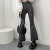 FiveFive женские винтажные черные джинсовые брюки-клеш уличная одежда с высокой талией тонкие брюки для мам Harajuku Y2K брюки