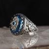 Blue Zircon Retro Alloy Men's Ring