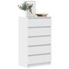 Commode Armoire de chambre - mango - Blanc 60x36x103 cm - Bois d'ingénierie M179