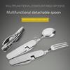 Multi-Functional Camping Cutlery Set Stainless Steel Folding Fork Spoon Knife Opener Detachable Tableware Travel Picnic Utensils