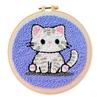1 Set Punch Needle Coaster Kit Handmade Punch Needle Embroidery Craft Kit with Hoop Yarn Tools Instruction Adults Beginners DIY Animal Flower Coaster