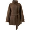 Sancai 100% Wool Stand Collar Double-Faced Coat
