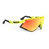 RUDYPROJECT Sports Sunglasses DEFENDER Yellow Fluo Gloss Black Multi Laser Orange Lens Frame/Bumper SP524076-0000