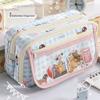 Large Capacity Stationery Bag Multi-layers Pen Pencil Case Kawaii Pencil Bag  Kids
