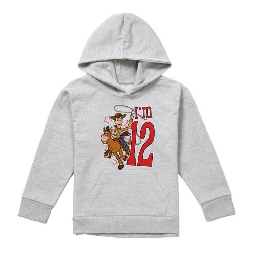 Toy Story Childrens/Kids I'm 12 Woody Heather Birthday Pullover Hoodie