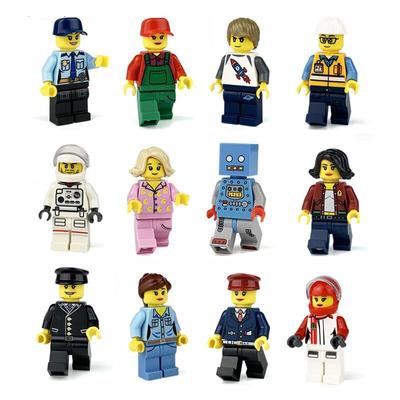 12 шт., городская серия, астронавт, гонщик, фермер, инженер полиции, минифигурки, блок, кирпичная модель, строительные наборы, детские развивающие игрушки