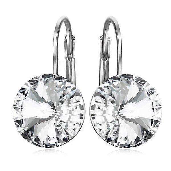 Crystal Round Earrings Durable Material Women's Daily Wear Earrings