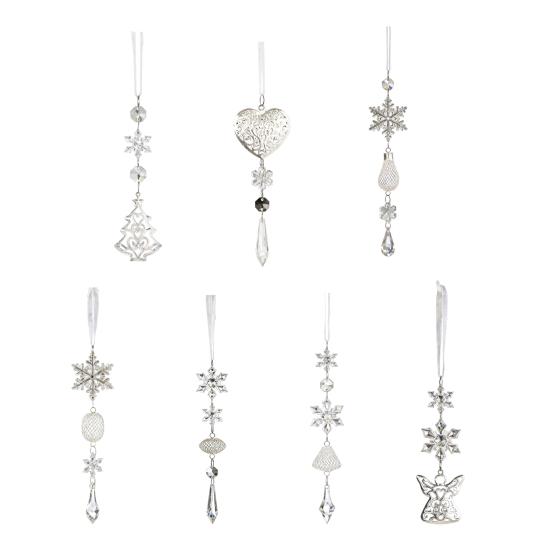 Кристальное украшение для рождественской елки, переливающиеся прозрачные акриловые снежинки, подвесные украшения с подвесками-капельками для рождественской елки, зимней праздничной вечеринки