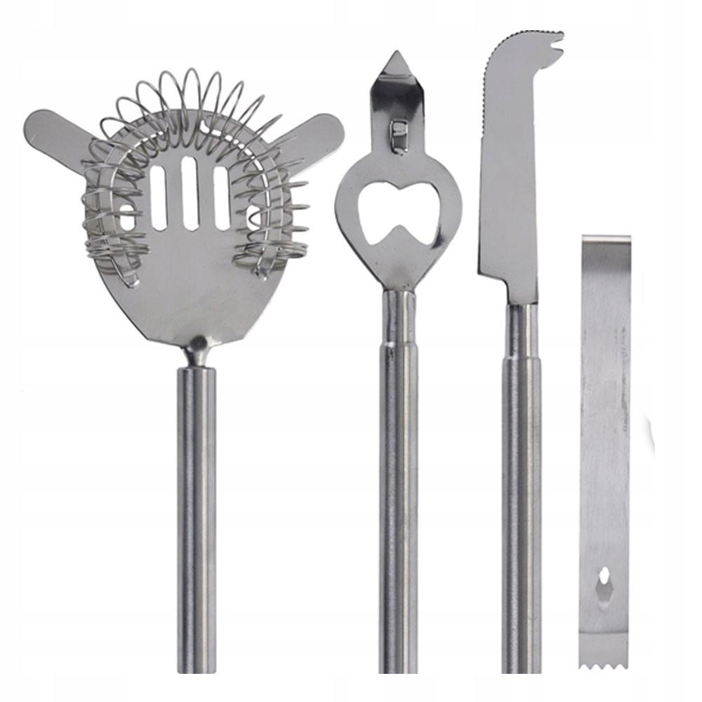 Zestaw barmański 6 elementów shaker cooler szczypce otwieracz nóż filtr