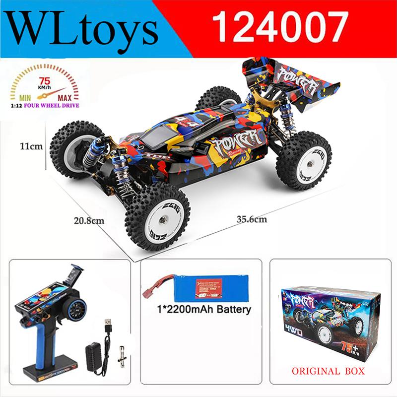 WLtoys 124017 124007 75 км/ч RTR 2.4G Гоночный радиоуправляемый автомобиль Бесколлекторный 4WD Электрический Высокоскоростной Внедорожник Дрифт Игрушки Для Детей И Взрослых