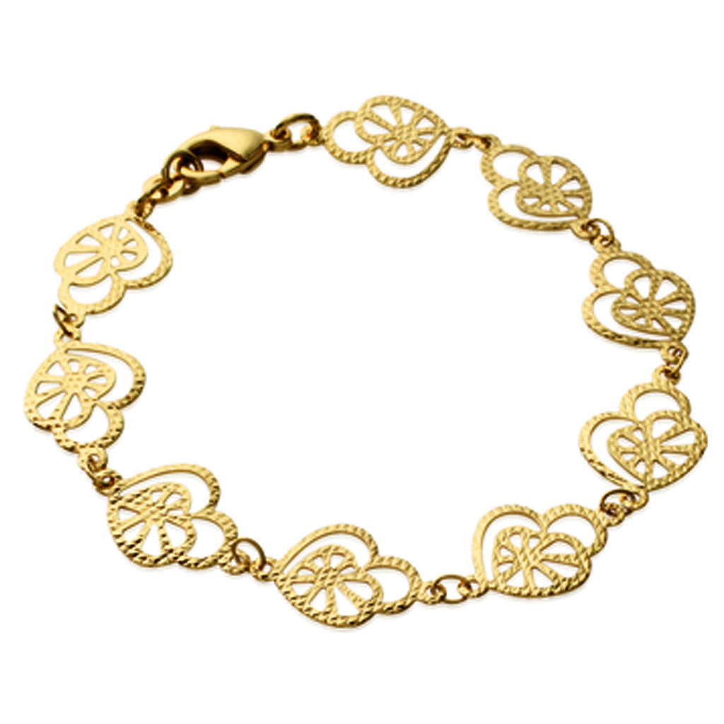 Les Trésors De Lily [L3853] - Gold Plated 'Love' Bracelet - 13x11 Mm
