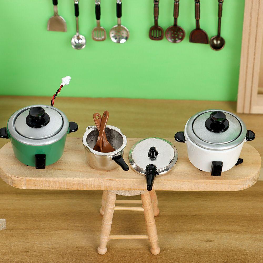 Мебель Ложка Кастрюля Миниатюрная Посуда Имитация Посуды Аксессуары для Кукол Мини Набор Столовых Приборов