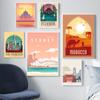 Nordic Vintage Travel City Poster San Francisco Rome Sydney India Morocco Landscape Art Картина на холсте Настенные картины Декор
