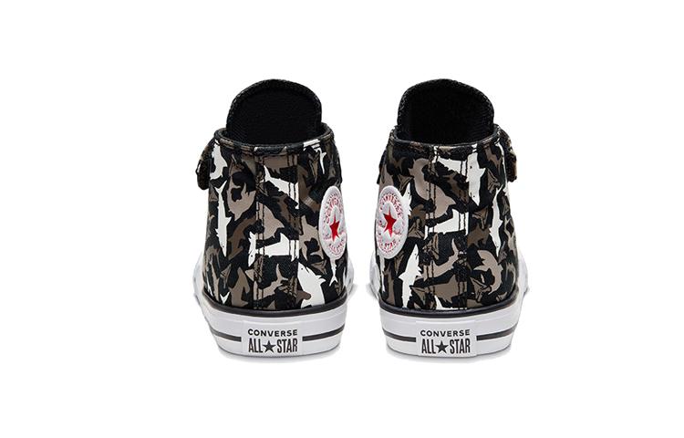 Converse Кеды Chuck Taylor All Star Shark Bite Легко надевать Классические и универсальные Высокие Кеды из холста Черные Для младенцев и малышей 766889C