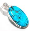Tibetan Turquoise Gemstone 925 Sterling Silver Gift Jewelry Pendant 2.25"