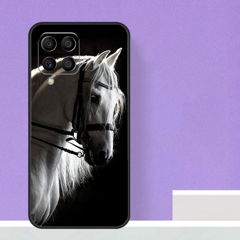 Черный Белый Лошадь Для Samsung Galaxy M12 M32 M52 M14 M34 M54 M21 M51 M31 M30s M20 M15 M55 M13 M33 M53 Чехол