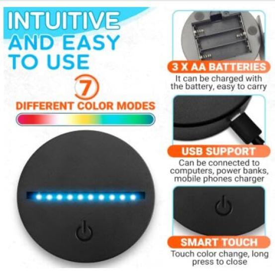 Xdorra Французский бульдог Ночной светильник Товары для французских бульдогов Разное 3D Иллюзия Настольная лампа Многоцветный светодиодный знак Подарок на новоселье Подарок на день рождения Комната