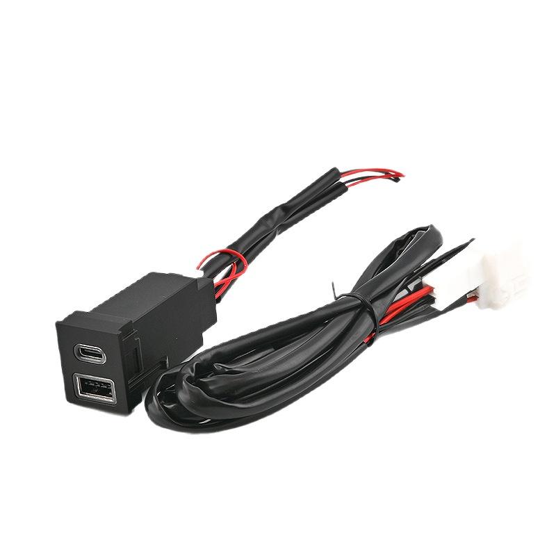 Для Rav4 USB Type-C Автомобильное Зарядное Устройство PD QC3.0 Быстрая Зарядка Для Прикуривателя Правый Порт