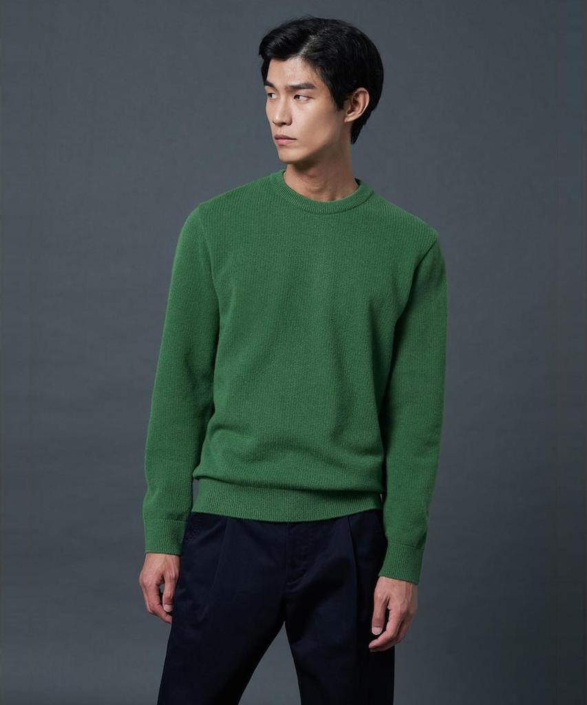 SHIFT.G Wool Texture Crewneck Sweater Green