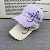 Spring and Summer Nyfitcs Embroidery Ripped Baseball Cap Women's American Retro Washed Old Soft Top Cap