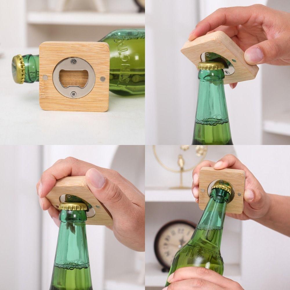Magnetic Bottle Openers Square Round Beer Bottle Opener Portable Beer Opener  for Home Kitchen Bar