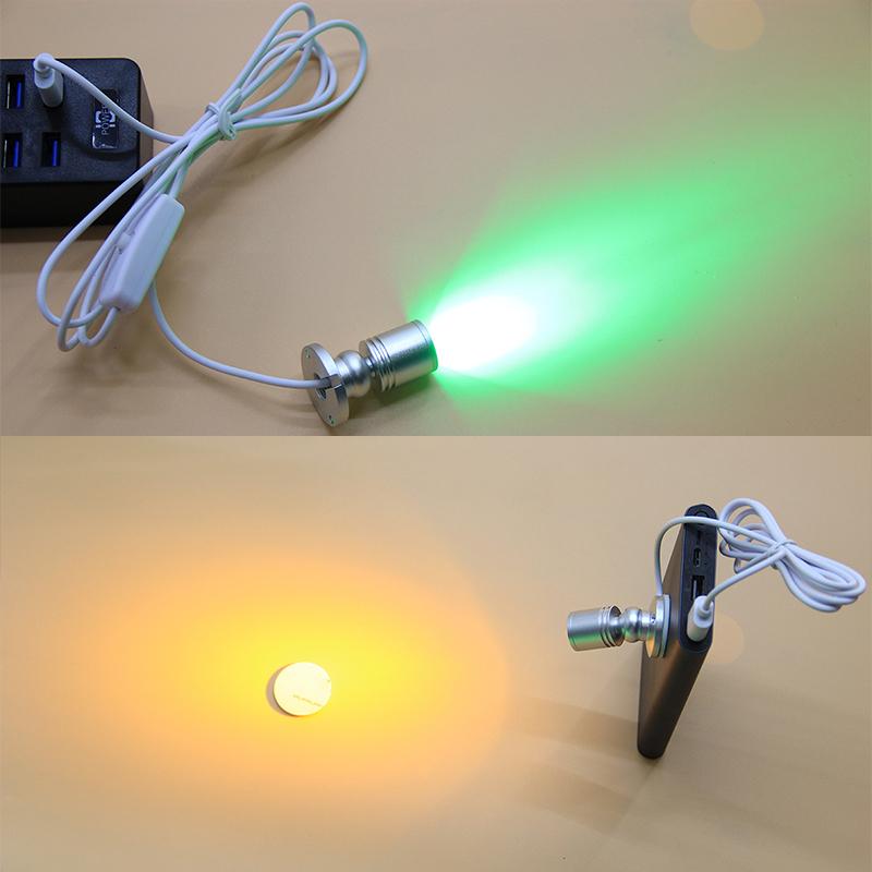 Светодиодный USB-спот для витрины ювелирного шкафа, лампа для прилавка, накладной мини-спот для потолка, USB-интерфейс 5 В