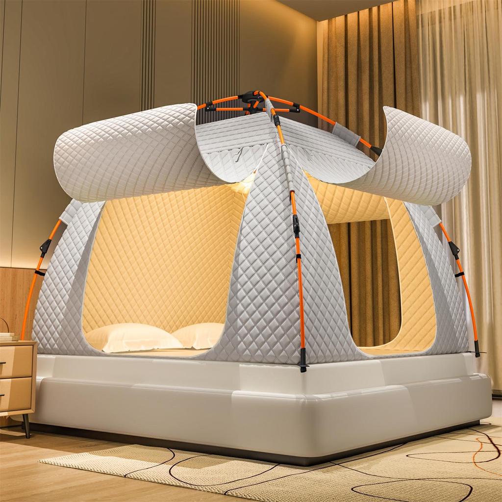 Утолщенная зимняя палатка-москитная сетка: Блокирующий свет, ударопрочный, полнопокрывающий навес-яранга для кровати в помещении