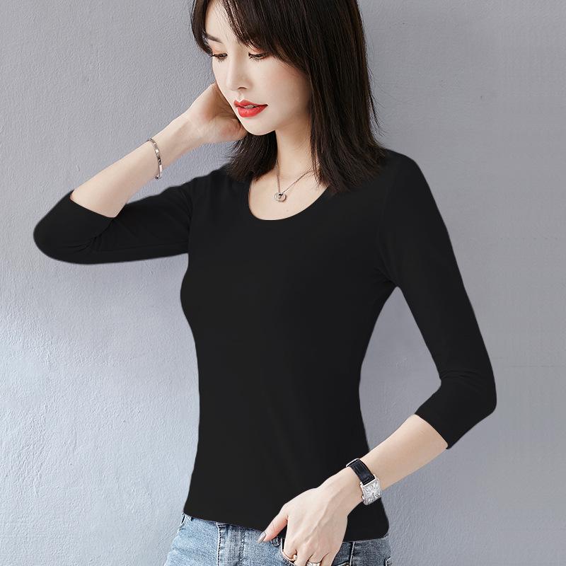 Женская приталенная футболка для похудения: Круглый вырез, V-образный вырез или воротник-стойка; Короткие или рукава три четверти; Базовый топ с полувысоким воротником.