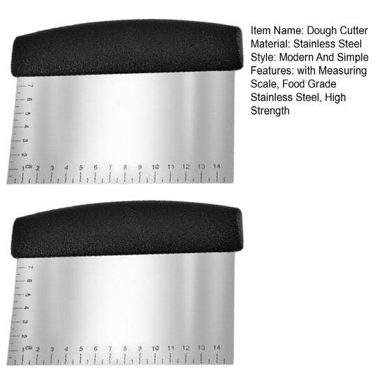 2 шт. Тесторезки с мерной шкалой Пищевая нержавеющая сталь Высокопрочный скребок без деформации Настольный скребок Инструмент для резки теста Скребок для теста