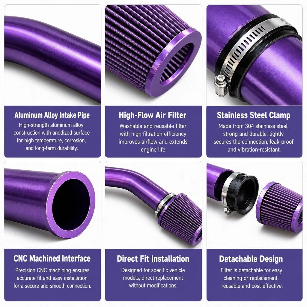 76MM 3 Inch Universal Car Air Filter Vent Filter High Flow Cold Air Intake Filter Engine Protector Replacement Dry Air Filter Auto Accessories Air