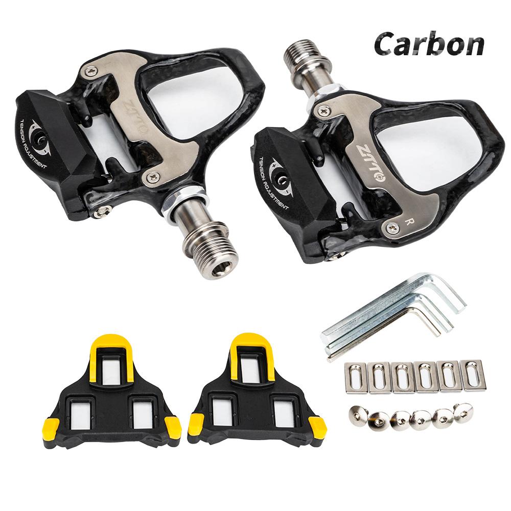 ZTTO Road Bike Carbon Fiber Clipless SPD SL Pedal Self Locking Cleats Set Click Compatible with R7000 R550 105 Sealed Bearing