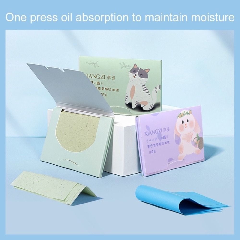 100 шт., промокательная бумага с бамбуковым углем и маслом, антижировая бумага для лица, ароматическая чистка лица