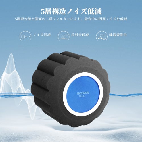 Neewer Microphone Isolation Ball Shield, Pop Filter, 5-Layer Sound-Absorbing Foam, Portable Windscreen Microphone Cover, Pop Blocker for 43-68mm Micro