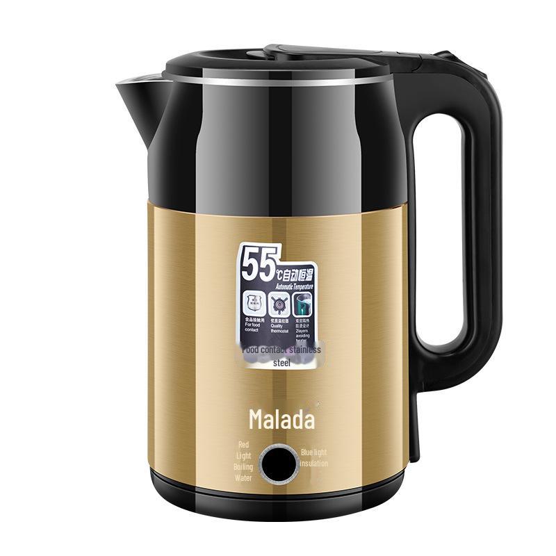 Электрический чайник Wanlida: Нержавеющая сталь, постоянная температура, большая вместимость, многофункциональность, автоматическое отключение питания.