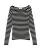 Proportion Body Dressing Striped Rib Knit Black and White Women's Sweater,