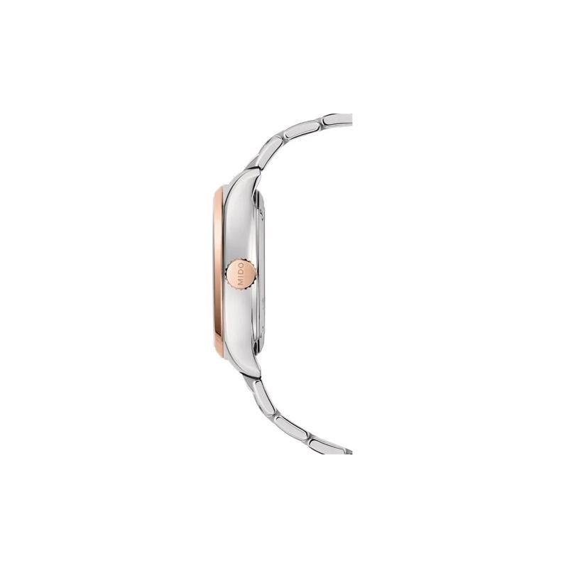 Mido Automatic Mechanical Movement Diamond-Set Calendar Simple Casual Watch Women watches Silver M024.307.22.116.00