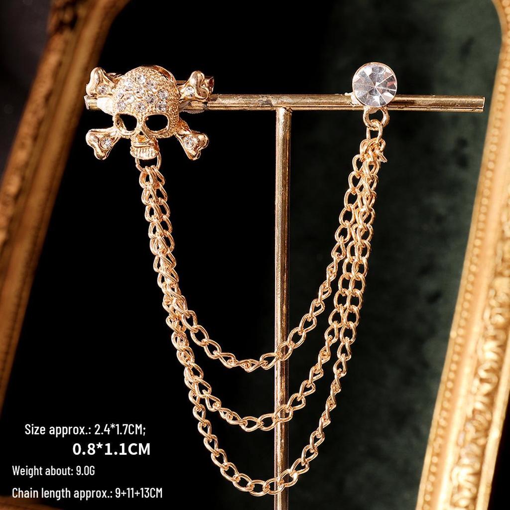 Baroque Rhinestone Pearl Corsage Necklace Brooch - Retro British Court Suit Accessory