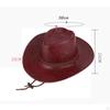 Ковбойская шляпа Cowgirl Регулируемый ремешок на подбородке Модные прочные шляпы из искусственной кожи Джазовые кепки