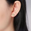 Rrjzz Sparkling Diamond Shaped 14k Gold Plated Unique Earrings Fashion CZ Simulated Diamond Ear Stud for Women Men Jewellery
