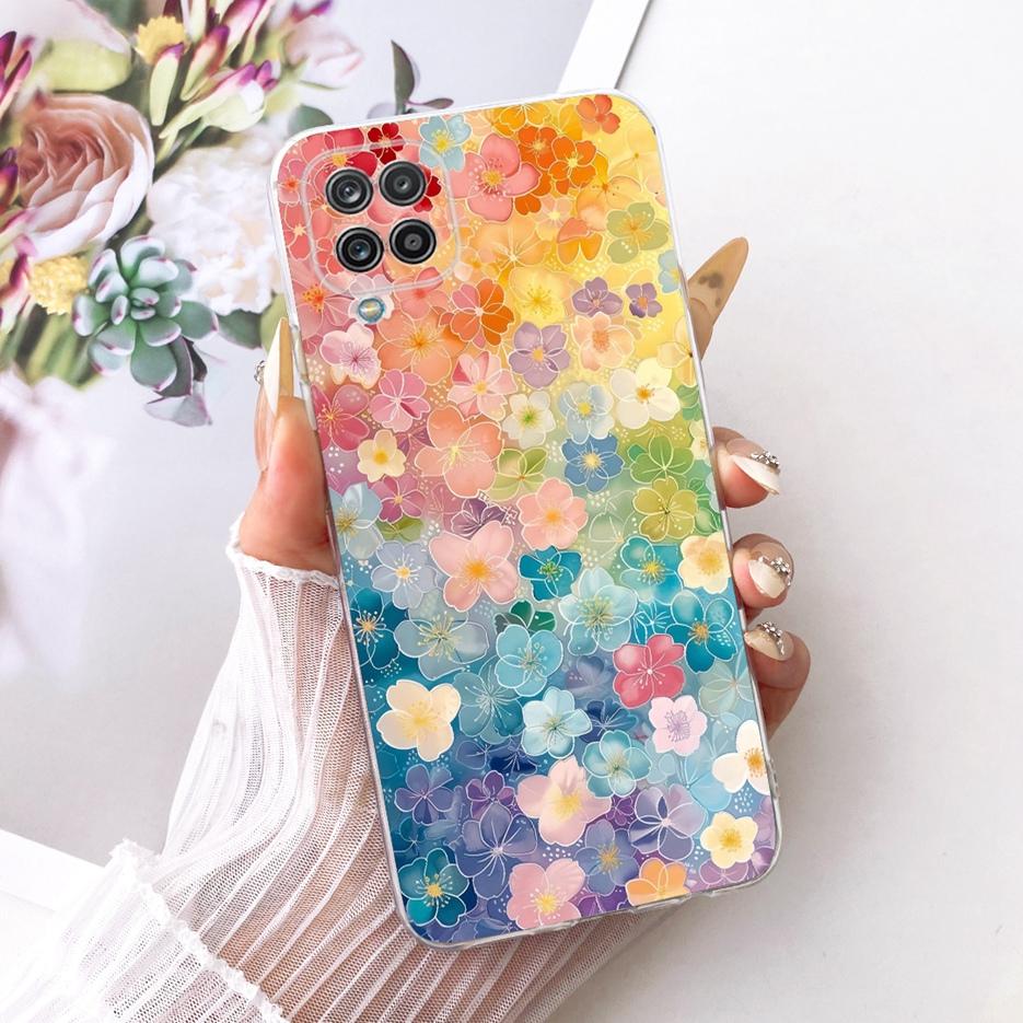 Чехол для Samsung Galaxy A12 F12 M12, цветной, с рисунком цветов, мягкий, тонкий чехол для телефона Samsung A12 M 12 Galaxy M12 F12, сумки