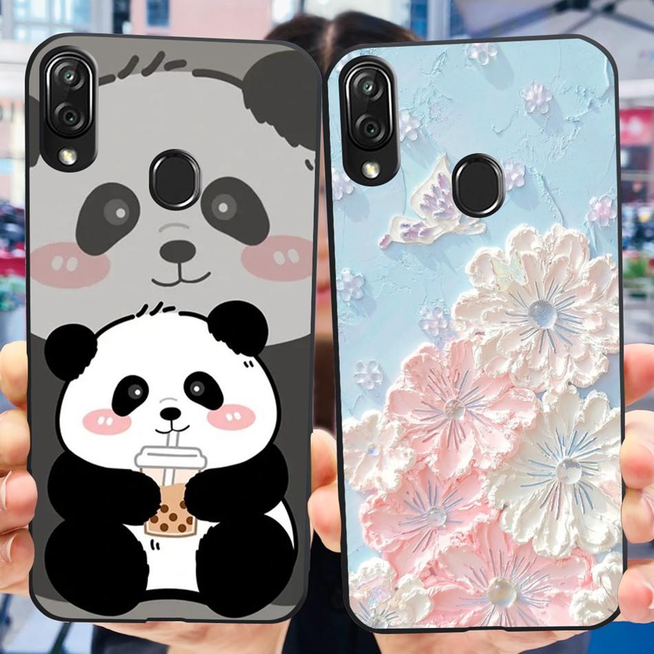 For ZTE Blade V10 Vita Cute Panda Cartoon Case For Zte Blade V10 2019 Blade V10vita Soft TPU Black Silicone Phone Cases