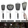 LMETJMA Silicone Turner Spatula Set Heat Resistant Extra Large Wide Flexible Spatulas Rubber Turners Cooking Utensils Set KC0144