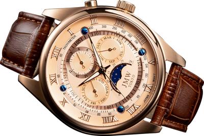 Часы Advanced Moon Phase 100m Водонепроницаемость Натуральная кожа Ремень Римский индекс до 300 штук День Подарочный подарок [JMW TOKYO] Мужские [Японский механизм]