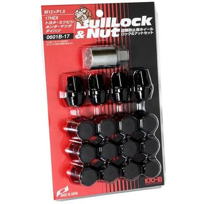 КЁ-ЭЙ (Кёэй Сангё) Секретные Гайки Колес Bull Lock 17HEX M12 P1.5 16шт Черные 0601B-17 для Автомобильной Противоугонной Системы