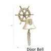 Metal Door Bell with Ship Wheel Wall Hanging Decor (Brass)
